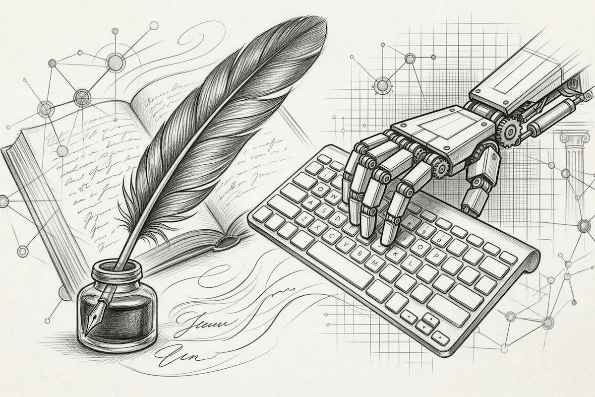 Free Jasper AI alternative writing tool illustration pencil drawing style